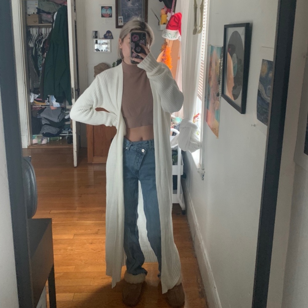 Long White Cardigan